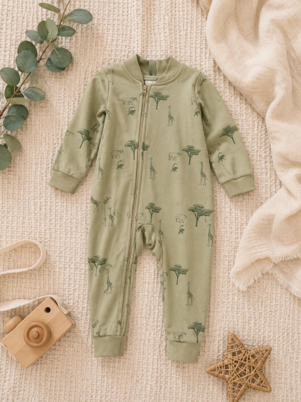 **RARE** Mini Rodini eco conscious hooded onesie